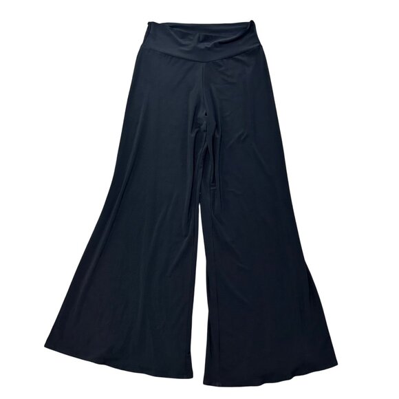 Clara Sunwoo Women's Large Black Wide-Leg High-Waisted Pants Polyester/Spandex - Picture 1 of 10